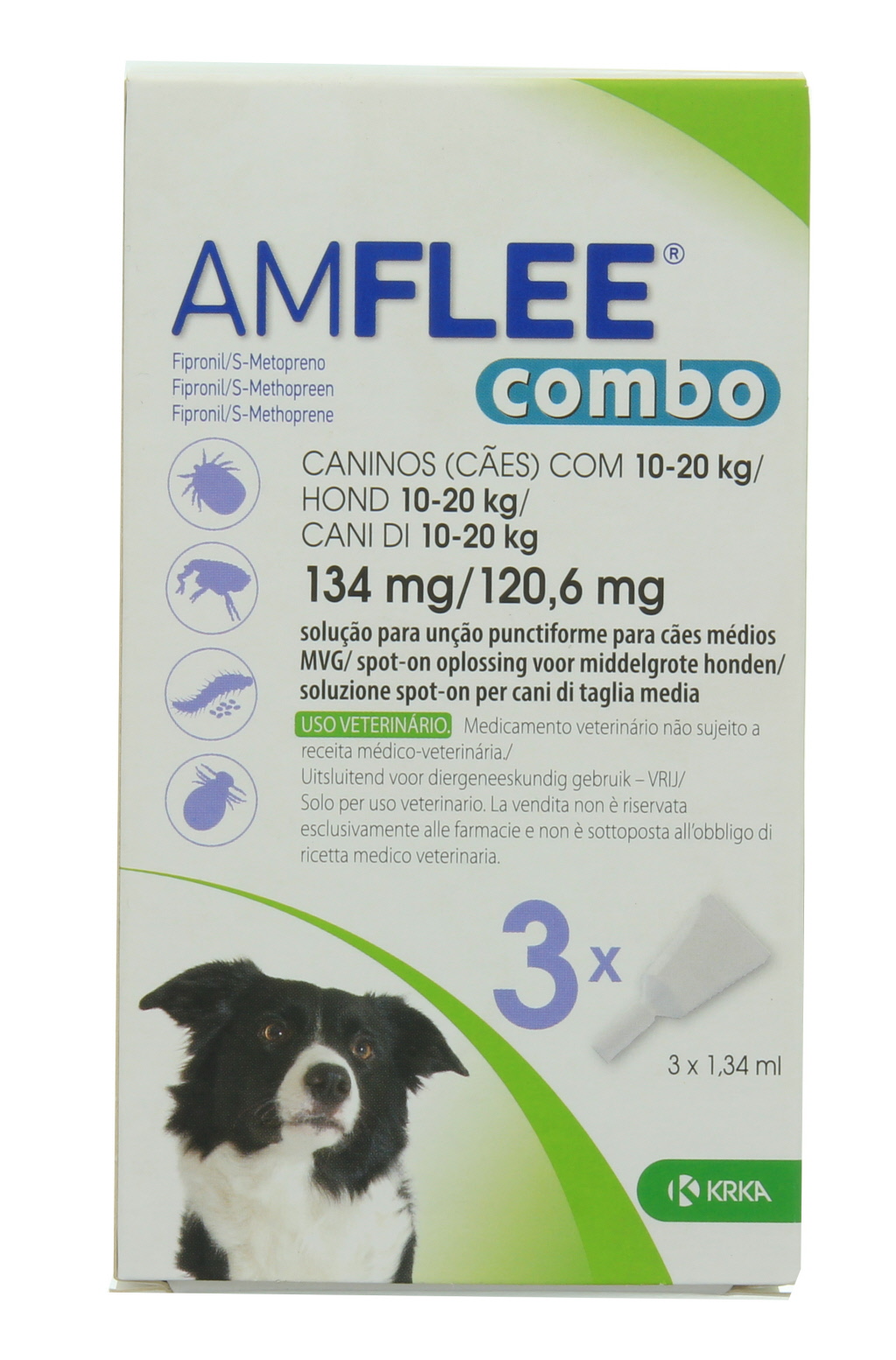 Amflee Combo Hond medium 10-20kg 3x134mg