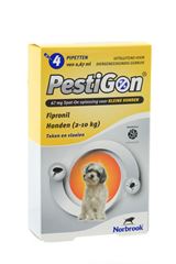 Pestigon Hond S (2-10kg), 4pip. REGNL