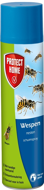 Wespen schuimspray is een speciale schuimformulering waarmee wespennesten, die direct bereikbaar zijn, kunnen worden bestreden.