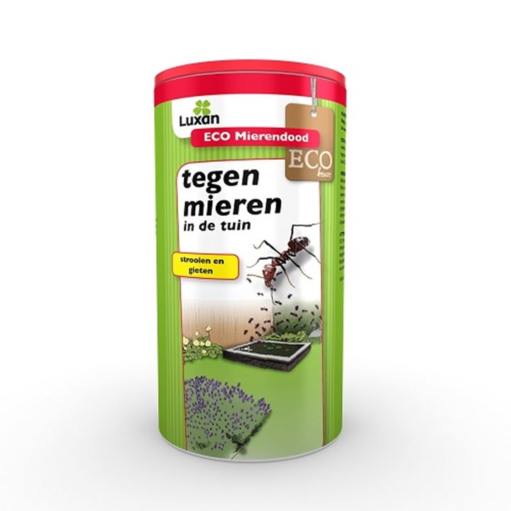 Luxan Eco-Mierendood is een strooipoeder geschikt om mieren buitenshuis mee te bestrijden.