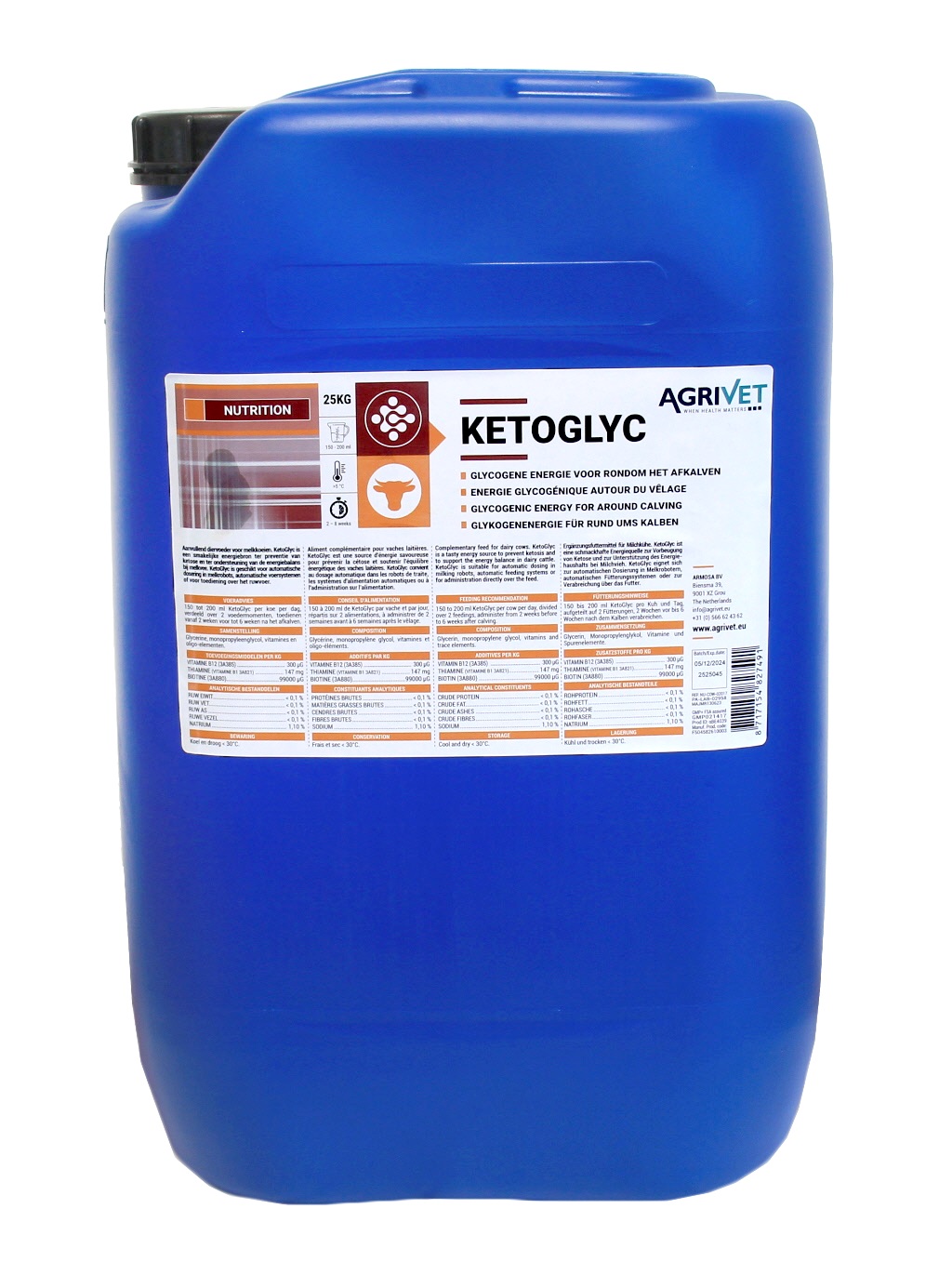 KetoGlyc 25KG. Glycogene energie voor rondom het afkalven.