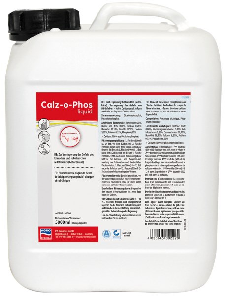 Vloeibaar supplement met hoog gehalte calcium en fosfos