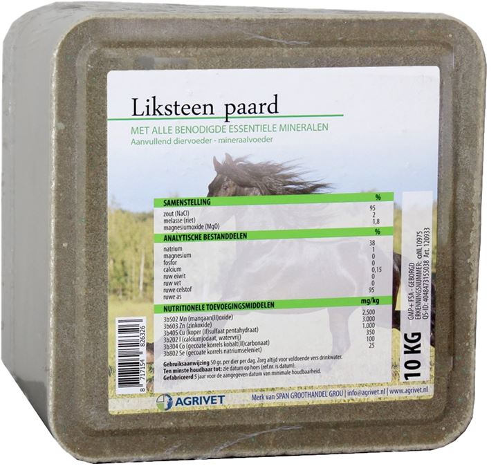 Basis likstenen voor paarden.