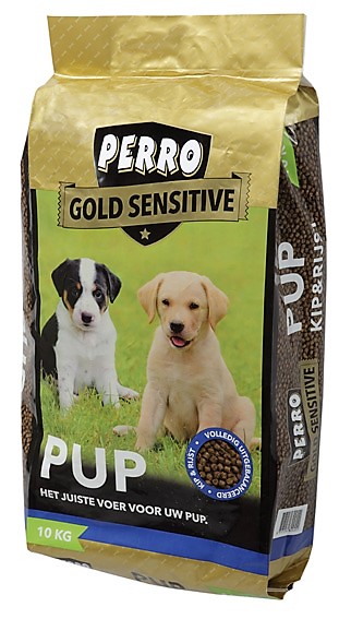 PERRO Gold Sensitive Pup is een uitgebalanceerd en compleet diervoeder voor uw pup of junior die rekening houdt met de ontwikkeling en behoeften van uw pup.