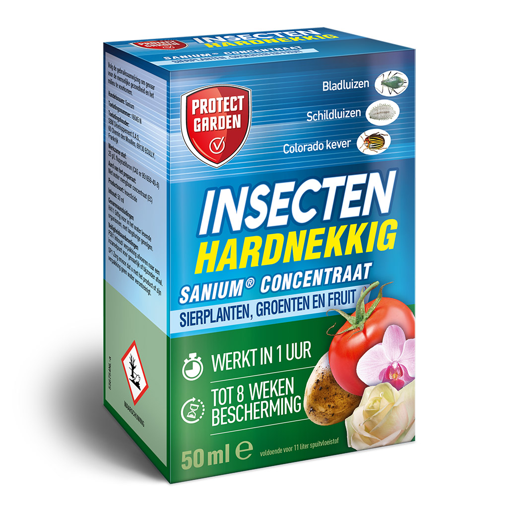 Tegen insecten op sierplanten, fruit en groenten.