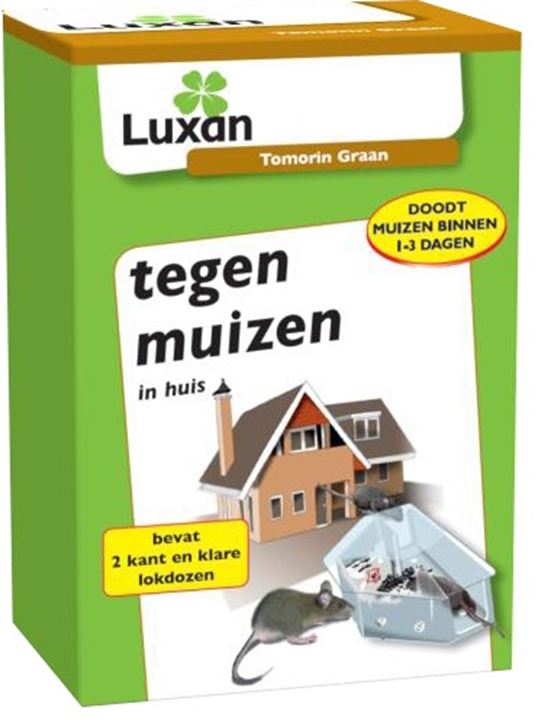 Muizenlokdoos met 10 gram graanlokaas.