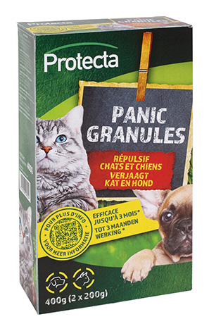 Afweermiddel in korrelvorm tegen katten en honden.