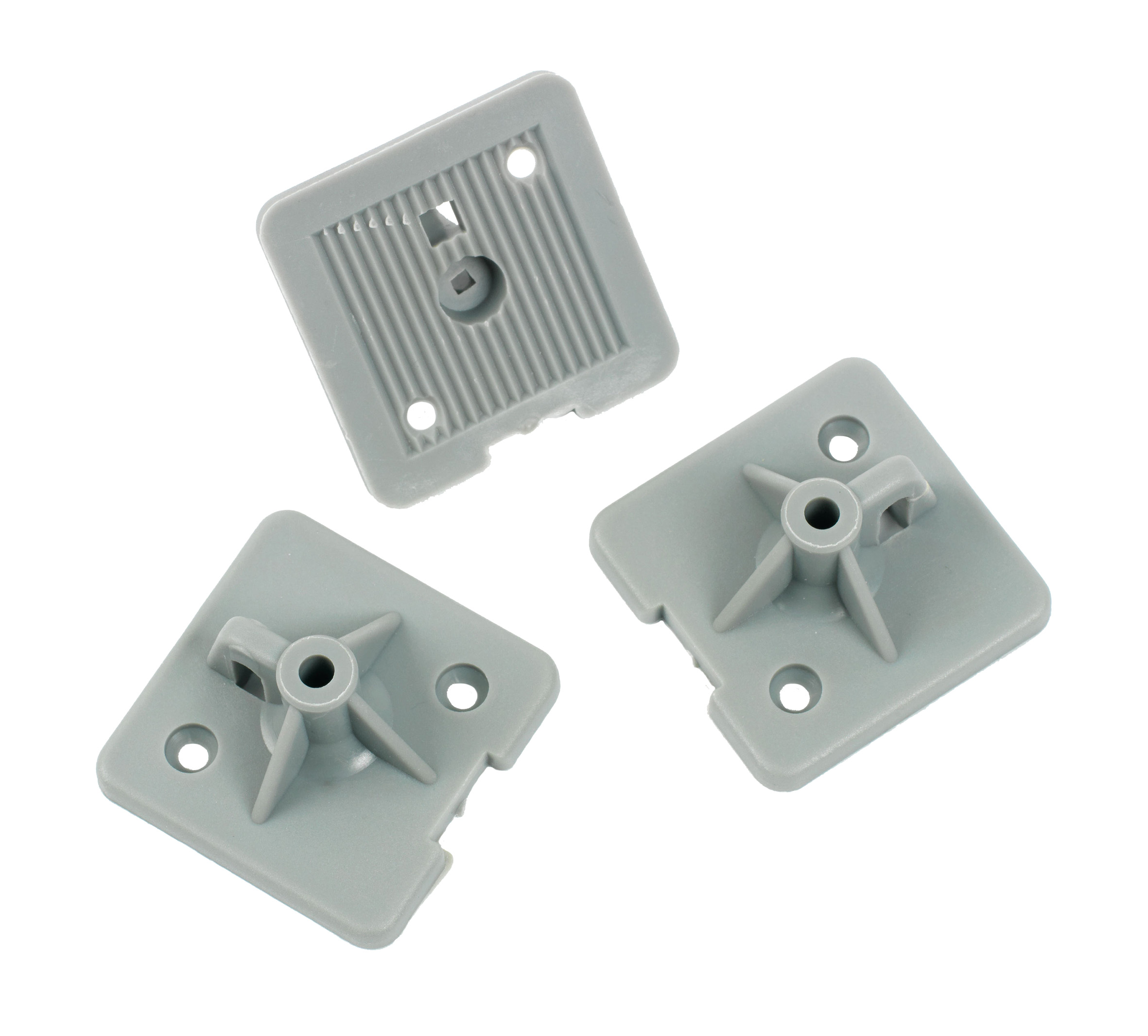 Nylon lijmvoetjes, grijs 10st