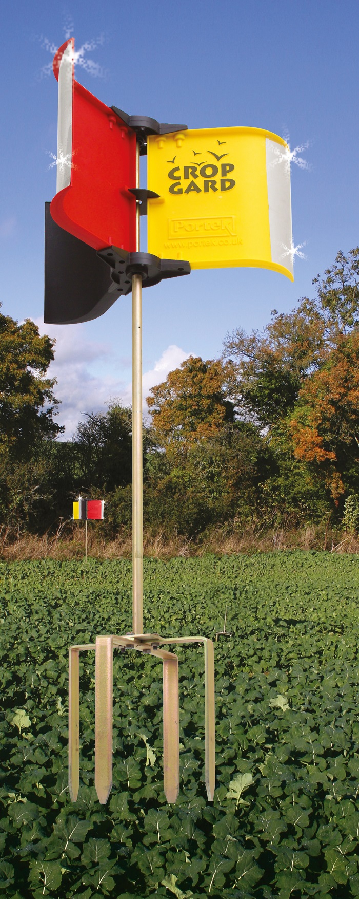 Brengt vogels in verwarring met de reflecterende beweging.