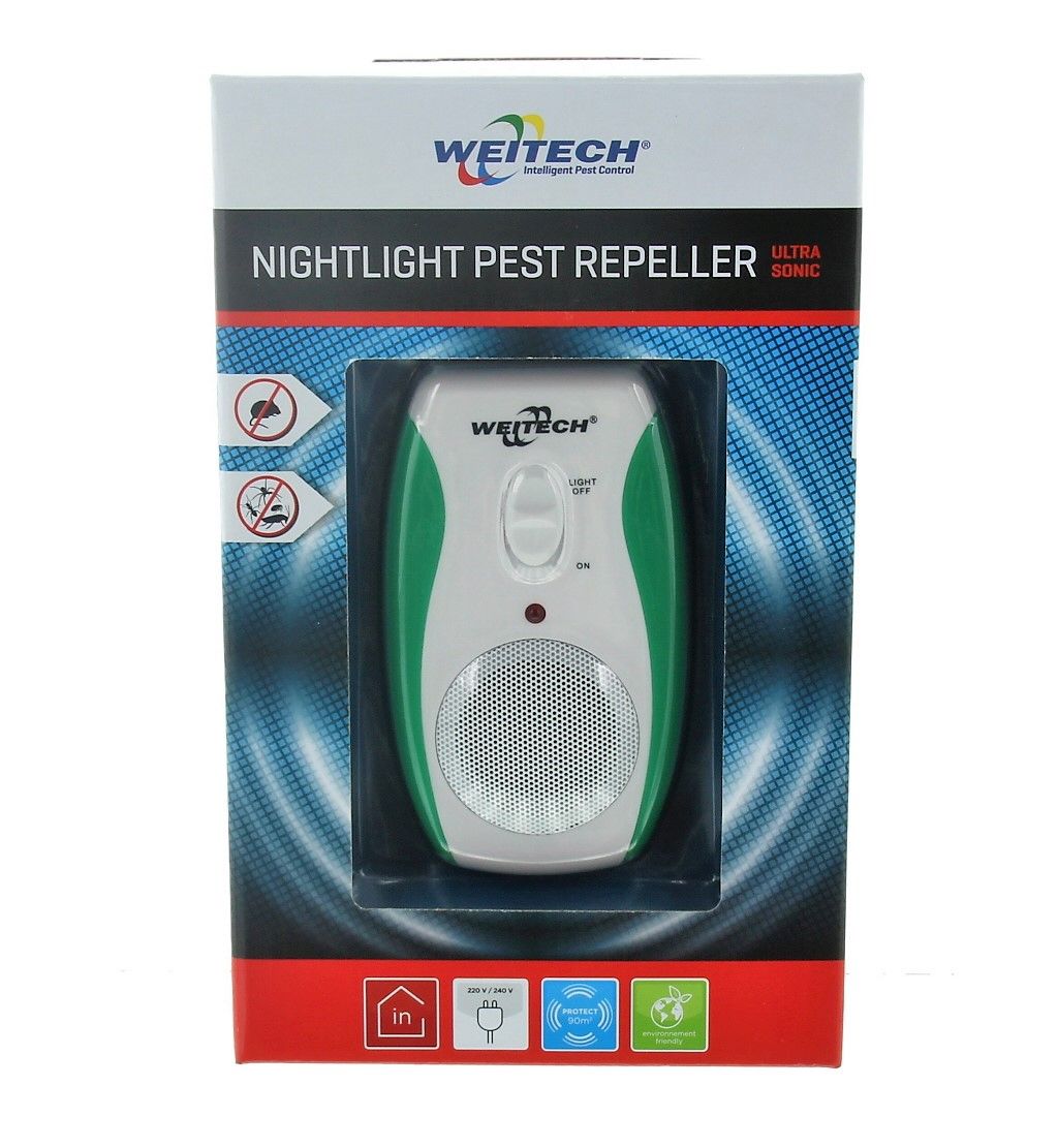 Verjaagt muizen, teken, vlooien, spinnen en kruipende insecten. Bereik van 90 m2.