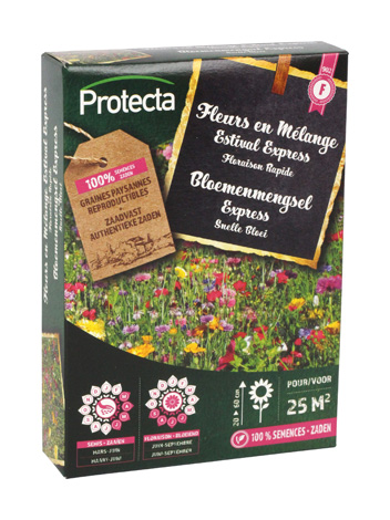 Gevarieerde mix van bloemenzaden voor snelle bloei en felle kleuren.