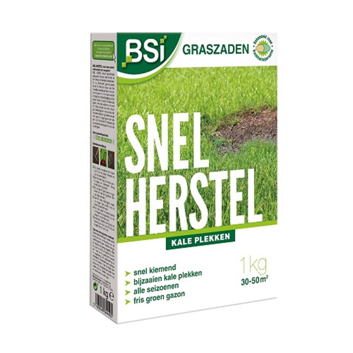 Snel kiemend graszaad voor herstel van kale plekken in het gazon en na het verticuteren.