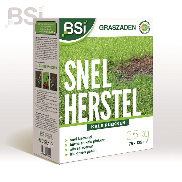 Snel kiemend graszaad voor herstel van kale plekken in het gazon en na het verticuteren.