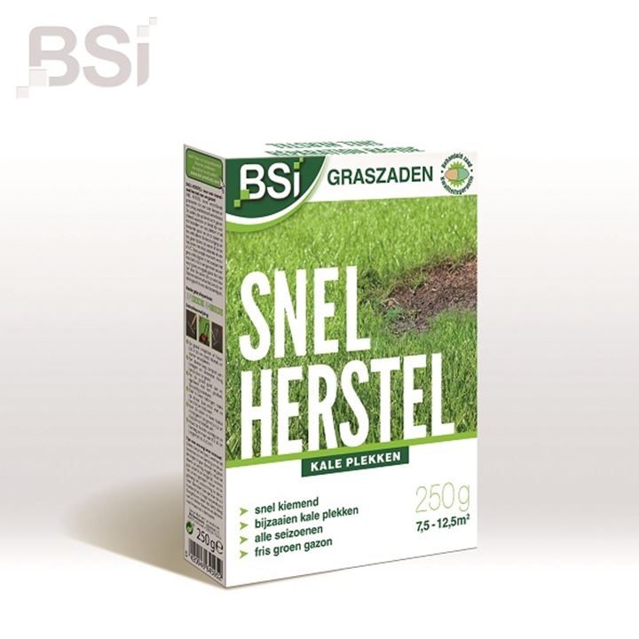 Snel kiemend graszaad voor herstel van kale plekken in het gazon en na het verticuteren.