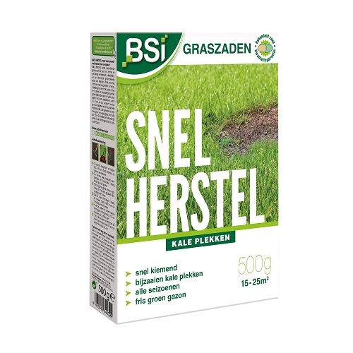 Snel kiemend graszaad voor herstel van kale plekken in het gazon en na het verticuteren.
