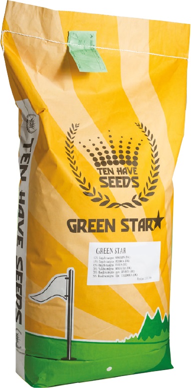 Green Star Schaduwrijk bevat grassoorten die ook bij weinig zonlicht uitstekende prestaties leveren.