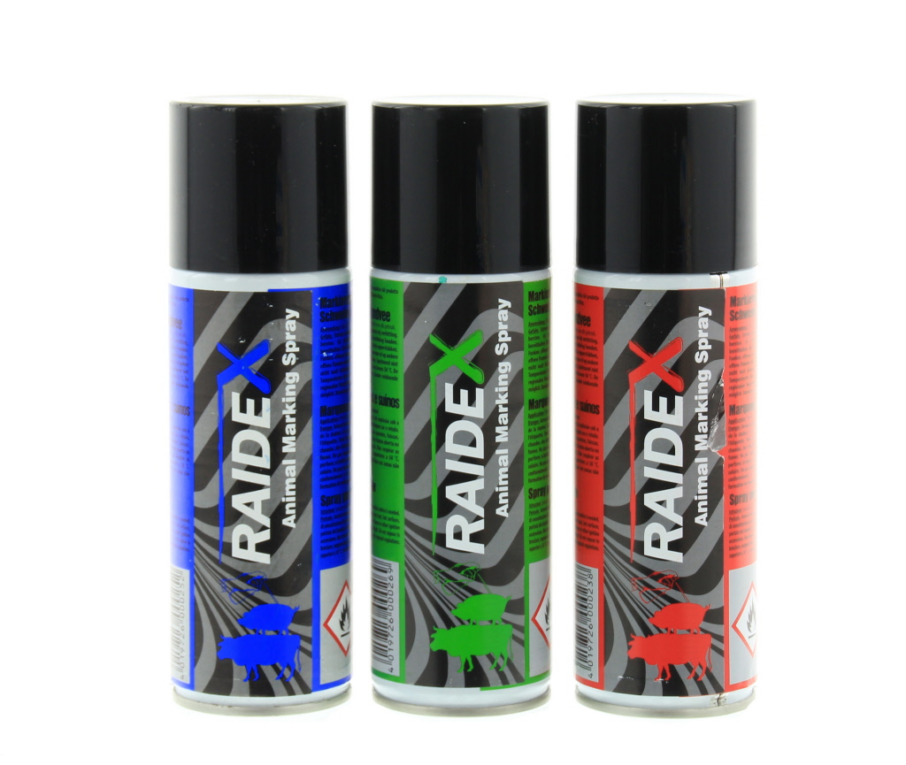 Merkspray voor rundvee en varkens, 200ml, diverse kleuren.