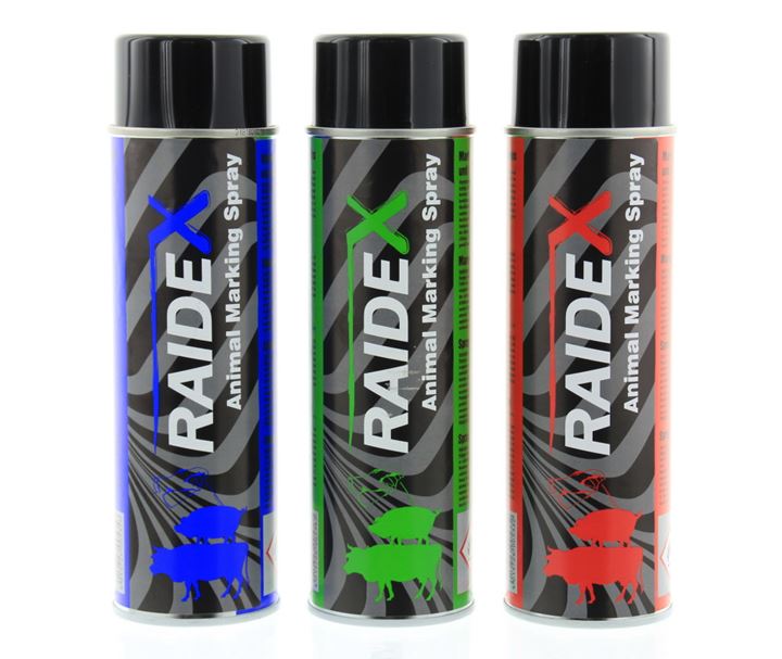 Merkspray voor rundvee en varkens, 500ml, diverse kleuren.