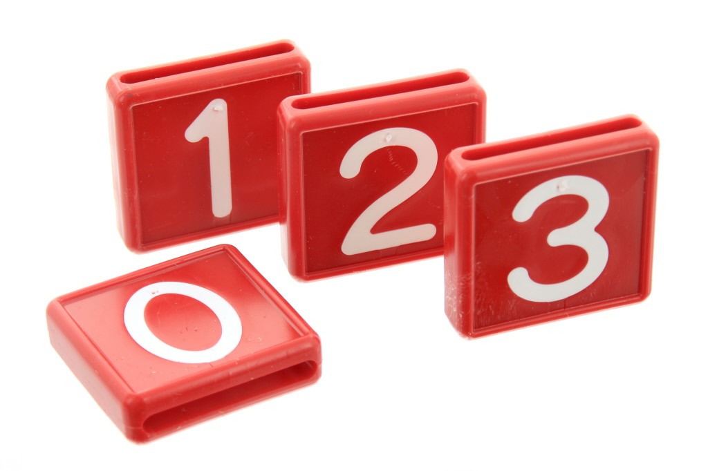 Schuifnummers rood, opdruk wit, 10st