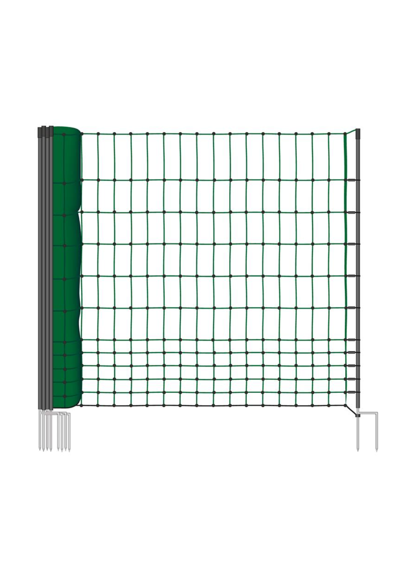 Pluimveenet groen 25m/112cm 9 palen