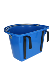 Paardenvoerbak blauw 12L met haken